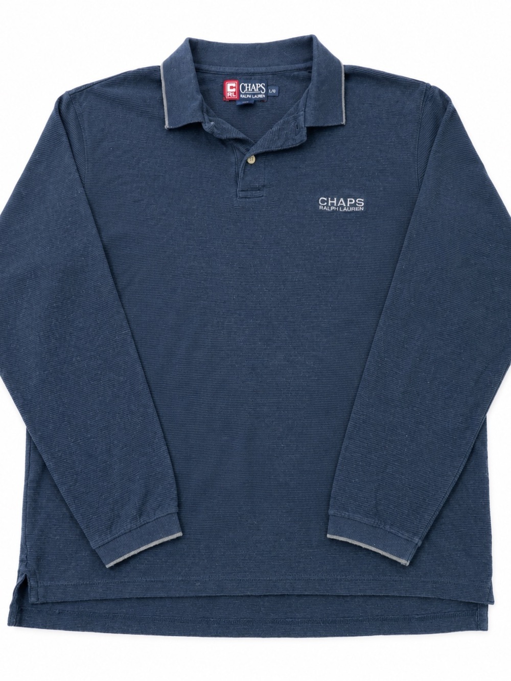 Chaps Ralph Lauren Long-Sleeve Polo Shirt in Navy with Contrast Trim